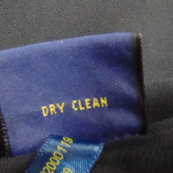 Polo Ralph Lauren Dress Womens 10 Lined Spaghetti Strap Black Wool Blend Flowy B - Picture 10 of 12